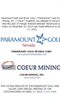 Mobile Screenshot of paramountgold.com